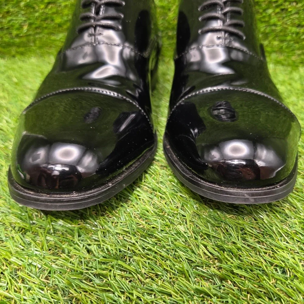 Stacy Adams Gala Cap Toe Oxford Patent Dress Shoes Black Men's SIZE 9